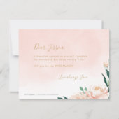 Invitation Romantique jardin fleuri Serez-vous ma servante d' (Dos)