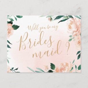 Invitation Romantique jardin fleuri Serez-vous ma servante d'