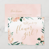 Invitation Romantique jardin floral Serez-vous ma fille de fl (Devant / Derrière)