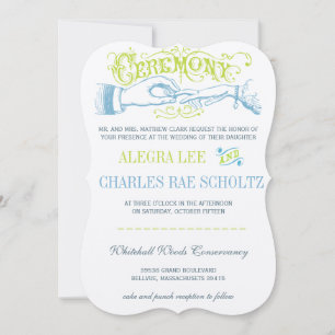 Invitation Romantique Lime Aqua Vintage Gatsby Typographie