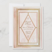 Invitation Romantique Livre d'antiquité Blush Fête des mariée (Devant)
