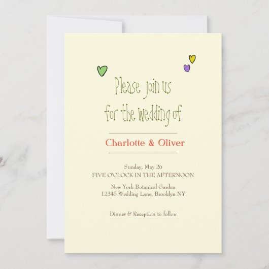 Invitation Romantique Mariage Invit (Devant)