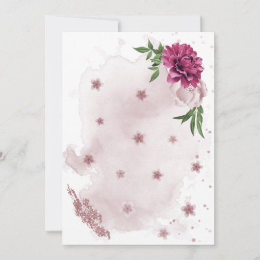 Invitation romantique mauve mariage (Dos)