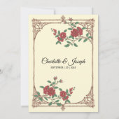 Invitation Romantique médiévale avec Mariage en bois (Dos)