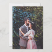 Invitation Romantique Moderne Elegant Ecru 2 Photos Mariage (Dos)