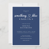 Invitation Romantique moderne quelque chose de bleu avant de  (Devant)