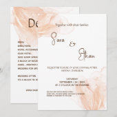 Invitation Romantique Moderne Simple Blush et mariage blanc I (Devant / Derrière)