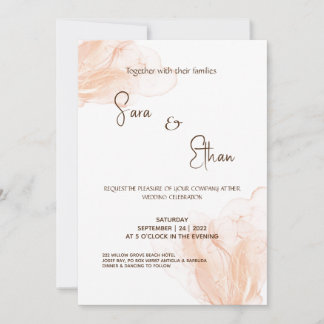Invitation Romantique Moderne Simple Blush et mariage blanc I