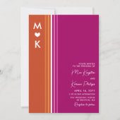 Invitation Romantique Monogramme Lesbienne Drapeau Grilles Ma (Devant)