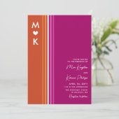 Invitation Romantique Monogramme Lesbienne Drapeau Grilles Ma (Debout devant)