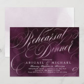 Invitation Romantique Moody prum calligraphie dîner de répéti (Devant / Derrière)