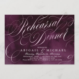 Invitation Romantique Moody prum calligraphie dîner de répéti