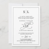 Invitation Romantique Noir Chic Traditionnel Tout En Un Maria (Devant)