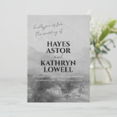 Invitation Romantique Noir et Blanc Élégant Classic Vieux arg (Debout devant)