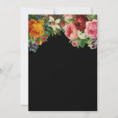 Invitation Romantique Noir et Blanc Élégant Mariage Floral (Dos)