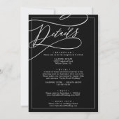 Invitation Romantique noir et blanc tout en un Mariage (Dos)