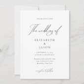Invitation Romantique Noir Script Calligraphie Mariage photo (Devant)
