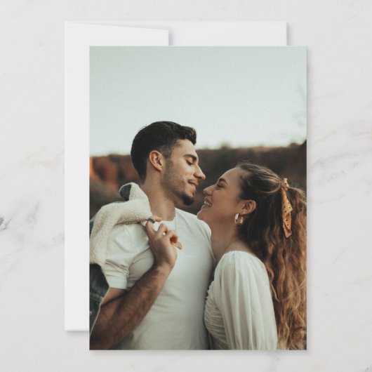 Invitation Romantique Noir Script Calligraphie Mariage photo (Dos)