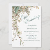 Invitation Romantique Notre Mariage Floral Script Élégant (Devant)