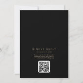 Invitation Romantique or et noir QR Code tout en un Mariage (Dos)