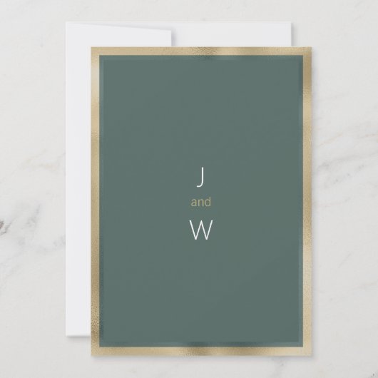 Invitation Romantique or vert poussiéreux flore rose Enregist (Dos)