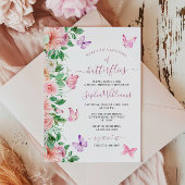 Invitation Romantique Papillon Floral Douche nuptiale Invitat