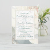 Invitation Romantique papillons blancs Anniversaire Invitatio (Debout devant)