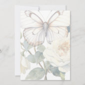 Invitation Romantique papillons blancs Anniversaire Invitatio (Dos)