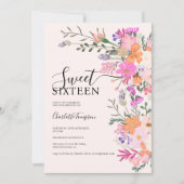 Invitation Romantique pastel fleurs sauvages printemps doux 1 (Devant)