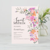 Invitation Romantique pastel fleurs sauvages printemps doux 1 (Debout devant)