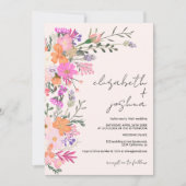 Invitation Romantique pastel fleurs sauvages printemps mariag (Devant)