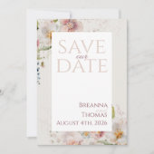Invitation Romantique Pastel Floral Printemps Design (Devant)