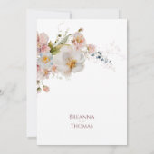 Invitation Romantique Pastel Floral Printemps Design (Dos)