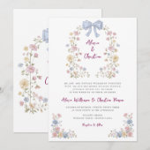 Invitation Romantique Pastel Flower Garden Mariage Inviter (Devant / Derrière)