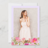 Invitation Romantique Peint rose lavande florale douce 16 (Dos)