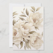 Invitation Romantique Peonies Beige Floral Mariage de automne (Dos)