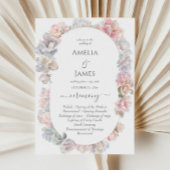 Invitation Romantique Peony Floral Mariage Cérémonie Programm