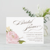 Invitation Romantique Peony Flower (Debout devant)
