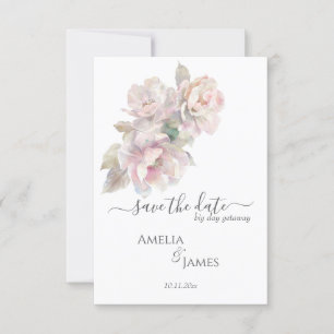 Invitation Romantique Peony Mariage Floral Enregistrer La Dat