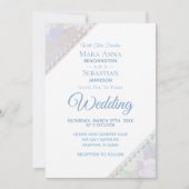 Invitation *~* Romantique perles de dentelle florale Mariage  (Devant)