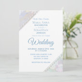 Invitation *~* Romantique perles de dentelle florale Mariage  (Debout devant)