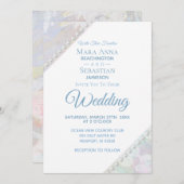 Invitation *~* Romantique perles de dentelle florale Mariage  (Devant / Derrière)