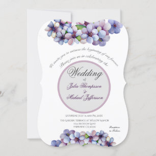 Invitation Romantique Poétique Lilac Aquarelle Mariage Floral