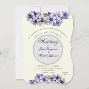 Invitation Romantique Poétique Lilac Aquarelle Mariage Floral