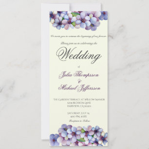 Invitation Romantique Poétique Lilac Aquarelle Mariage Floral