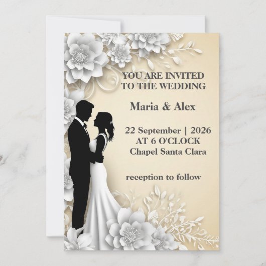 ✨ Invitation Romantique Pour Célébration De Mariag (Devant)