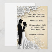 ✨ Invitation Romantique Pour Célébration De Mariag (Devant / Derrière)