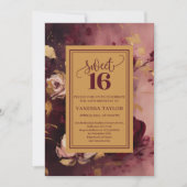 Invitation romantique pour un Sweet Seize en borde (Devant)