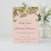 Invitation Romantique Printemps Été Mariage de fleurs de ceri (Debout devant)