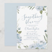 Invitation Romantique quelque chose de bleu Fête des mariées (Devant / Derrière)